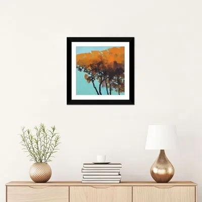 Icanvas 'five Trees' Painting Print On Canvas In Black Framed Paper,white