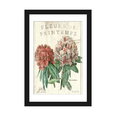 Icanvas Fleur De Printemps Graphic Art Print On Canvas In Black Framed Fine Art Paper,white