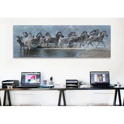 Icanvas Flight Of The Zebras - Wrapped Canvas Print