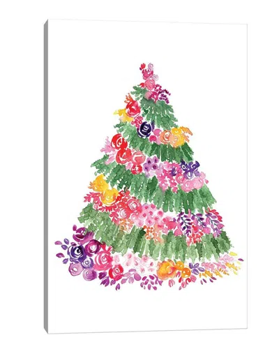 Icanvas Floral Christmas Tree Wall Art