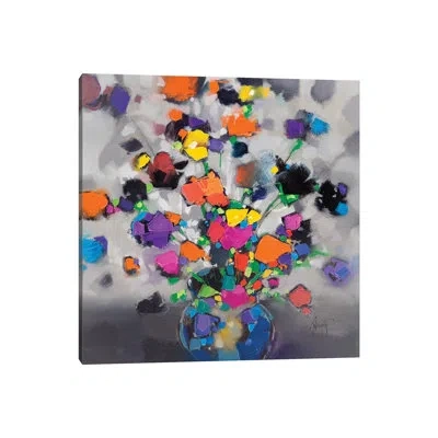 Icanvas Floral Spectrum I By Scott Naismith - Painting Print In No Matte,wrapped Canvas