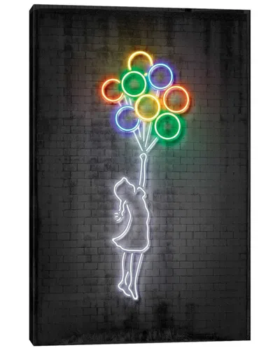 Icanvas Flying Balloons Girl Wall Art In Multi