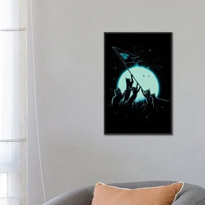 Icanvas Freedom Cats By Nicebleed Wall Art On Canvas In Wrapped Canvas,no Mat