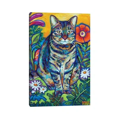 Icanvas Garden Cat By Robert Phelps - Painting Print In No Matte,wrapped Canvas