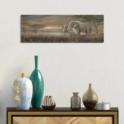 Icanvas Gentle Giants By Ruane Manning - Panoramic Painting Print In Wrapped Canvas