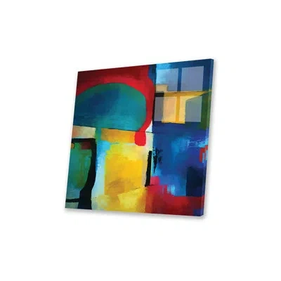 Icanvas Geometric Concept Iv Print On Acrylic Glass In Black;white;red;corn;smalt