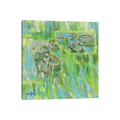 Icanvas Giverny Waterlilies Study - Wall Art Print - Wrapped Canvas In Green