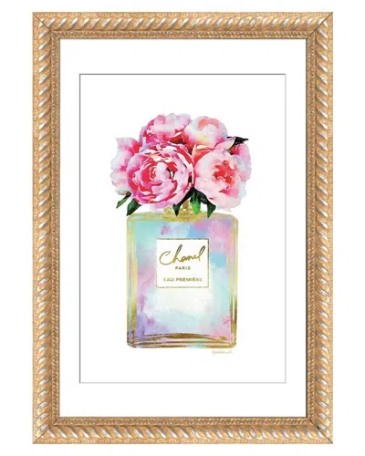Icanvas Gold, Mint, Purple, & Pink Perfume With Peonies By Amanda Greenwood Wall Art In Brown