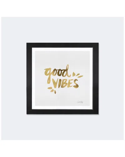 Icanvas Good Vibes Gold Artprint By Cat Coquillette Framed Fine Art Paper Print