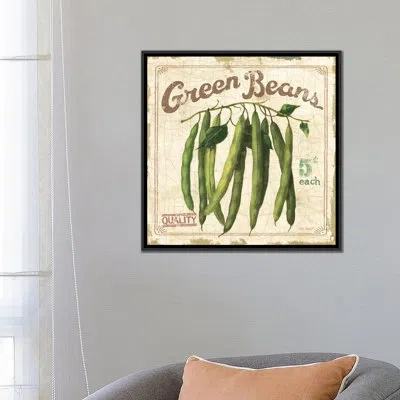 Icanvas "green Beans (on Special Ii)" By Lisa Audit Vintage Advertisement On Canvas In Wrapped Canvas,no Mat