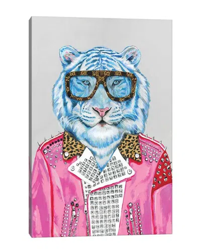 Icanvas Gucci Blue Tiger Print On Acrylic Glass By Heather Perry In Multi