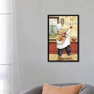 Icanvas Happy Chef I By Daphne Brissonnet Painting Print On Canvas In No Mat,wrapped Canvas
