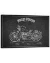 Icanvas Harley-davidson Charcoal Patent Blueprint By Aged Pixel Wall Art