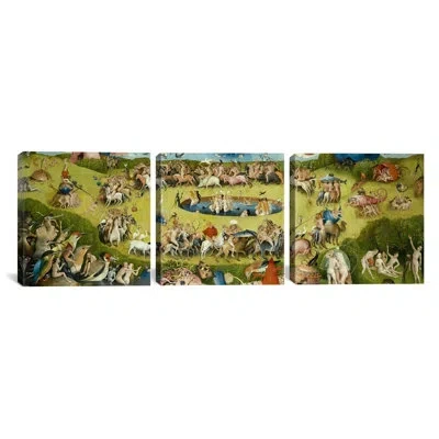 Icanvas Hieronymus Bosch Top Of Central Panel From The Garden Of Earthly Delights 3 Piece Graphic Art On Wra