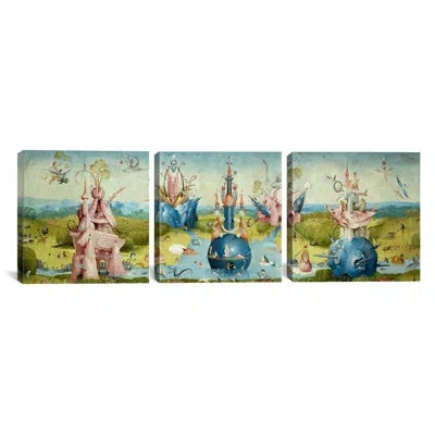 Icanvas Hieronymus Bosch Top Of Central Panel From The Garden Of Earthly Delights Ii 3 Piece Painting Print 