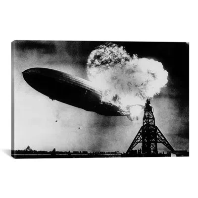 Icanvas 'hindenburg Disaster' By Murray Becker Photographic Print On Canvas In Black;white