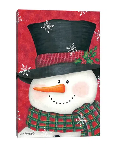 Icanvas Holly & Red Plaid Snowman Wall Art