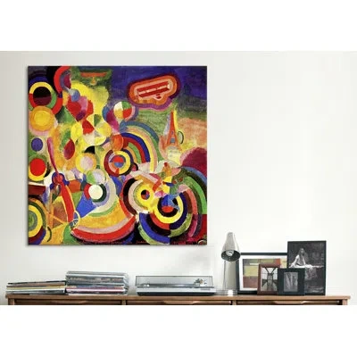 Icanvas 'homage To Bleriot' By Robert Delaunay Painting Print On Canvas In Wrapped Canvas,no Mat