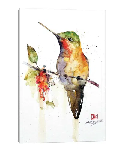 Icanvas Hummingbird On Branch By Dean Crouser Wall Art In White
