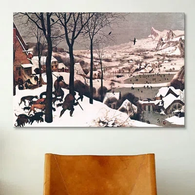 Icanvas 'hunters In The Snow' By Pieter Bruegel Painting Print On Canvas In No Mat,wrapped Canvas