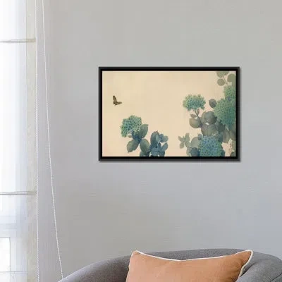 Icanvas 'hydrangeas' By Hishida Shunso Graphic Art On Canvas In Wrapped Canvas,no Mat
