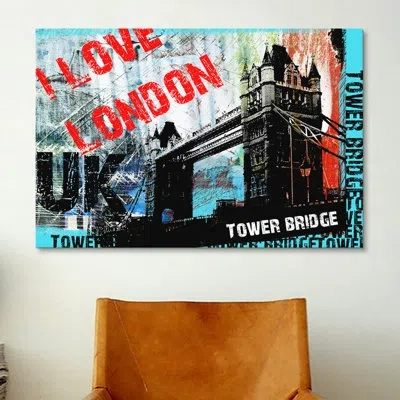 Icanvas I Love London By Luz Graphics - Graphic Art Print On Canvas In Wrapped Canvas,no Mat