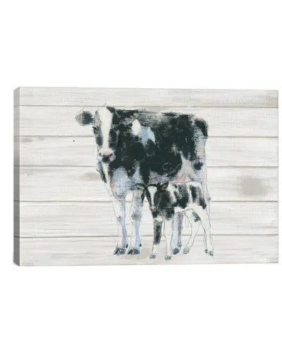 Icanvas Cow And Calf On Wood By Emily Adams In Multi