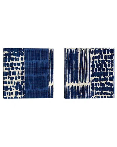 Icanvas Indigo Batik Diptych By Wild Apple Portfolio
