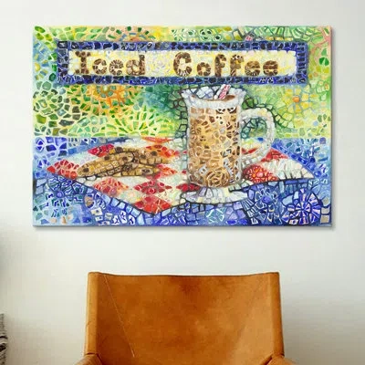 Icanvas 'iced Coffee' By Charlsie Kelly Graphic Art On Canvas In Wrapped Canvas,no Mat