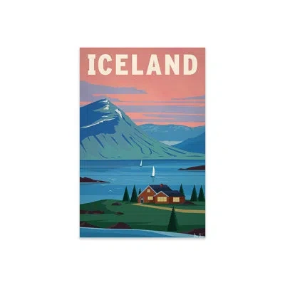 Icanvas Iceland Print On Acrylic Glass In Blue;white;jordy Blue;valencia;astral Bl
