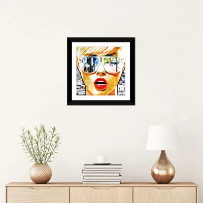 Icanvas Illusion Of The Past By Annie Terrazzo Graphic Art On Canvas In Black Framed Fine Art Paper,white