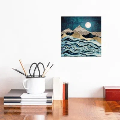 Icanvas Indigo Sea - Graphic Art Print In No Matte,wrapped Canvas