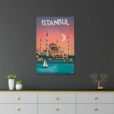 Icanvas Istanbul Print On Acrylic Glass In Blue;pink;turquoise;orchid Pink;viking B