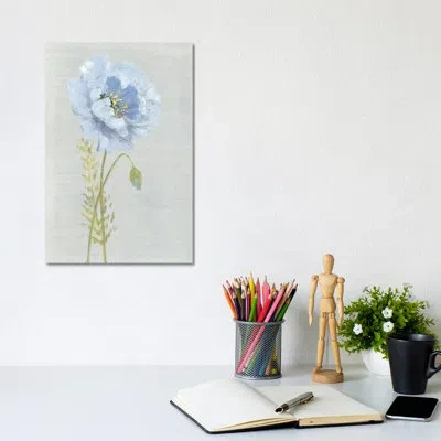 Icanvas Jardin Bleu I By Sally Swatland - Painting Print In No Mat,wrapped Canvas