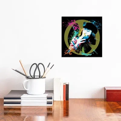 Icanvas John Lennon Peace Sign - Graphic Art Print In No Matte,wrapped Canvas