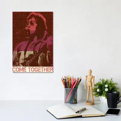 Icanvas John Lennon Rocker Red - Advertisements Print In No Matte,wrapped Canvas