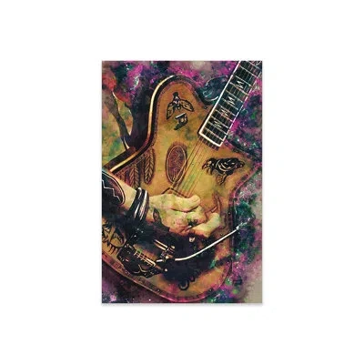 Icanvas Johnny Depp's Electric Guitar Print On Acrylic Glass In Black;green;corn;sycamore;valencia;earls
