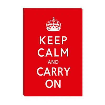 Icanvas Keep Calm And Carry On Canvas Wall Art In Red