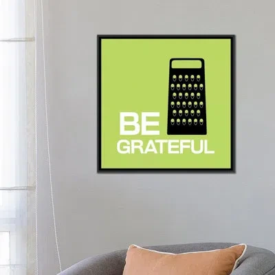 Icanvas Kitchen Be Greatful Graphic Art On Canvas In No Mat,wrapped Canvas