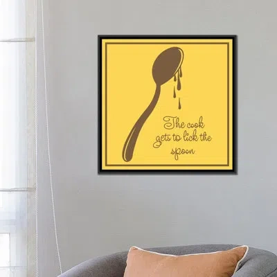 Icanvas Kitchen The Cook Gets To Lick The Spoon Graphic Art On Canvas In No Mat,wrapped Canvas