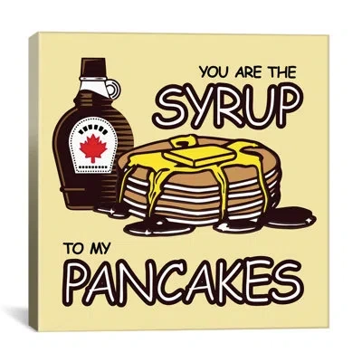 Icanvas Kitchen 'you Are The Syrup To My Pancakes' - Wrapped Canvas Print In Black;yellow