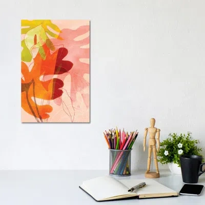 Icanvas Leaves Minimal By Ana Rut Bré - Graphic Art Print In Wrapped Canvas,no Matte
