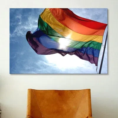 Icanvas Lgbt Rainbow Flag Gay Pride Photographic Print On Canvas In Blue;red
