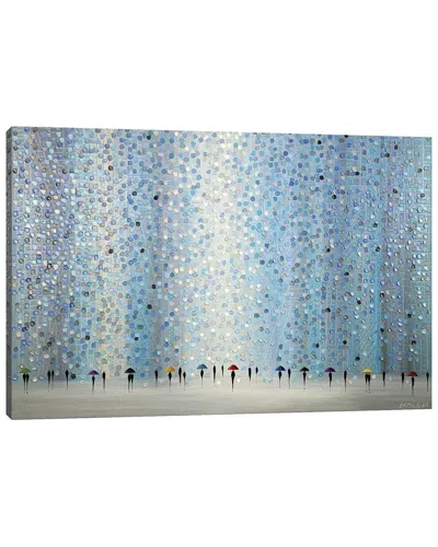 Icanvas Little Umbrellas By Ekaterina Ermilkina Wall Art In Blue