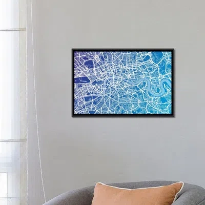Icanvas 'london Street Map (blue Ii)' By Michael Tompsett Graphic Art On Canvas In Wrapped Canvas,no Mat