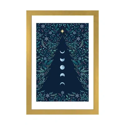Icanvas Luna Christmas Tree - Wall Art Print - Framed Fine Art Paper In Gold