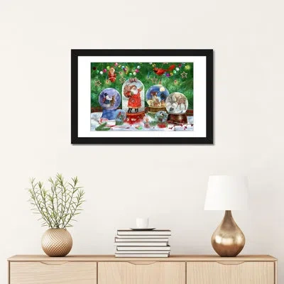 Icanvas Magic Of Christmas I - Wall Art Print - Framed Fine Art Paper In Black