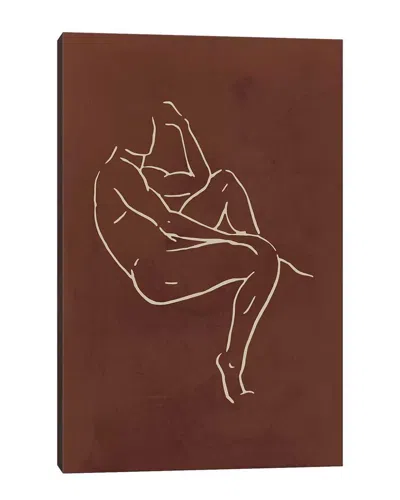 Icanvas Male Body Sketch - Chocolate Canvas Wall Art
