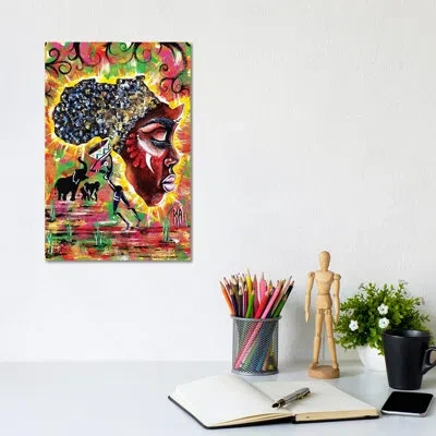 Icanvas Mama Afrika By Artist Ria - Painting Print In No Matte,wrapped Canvas