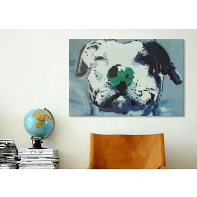 Icanvas Man's Best Friend Canvas Print In Black;turquoise;viking Blue;astral Blue;